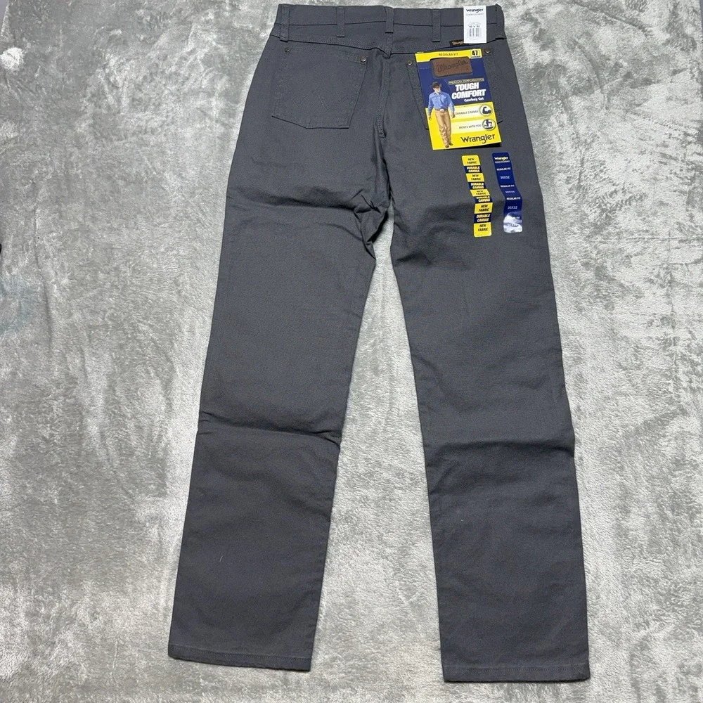NWT‎ Wrangler 47 Premium Performance Tough Comfort Canvas Jeans 30x32 Gray